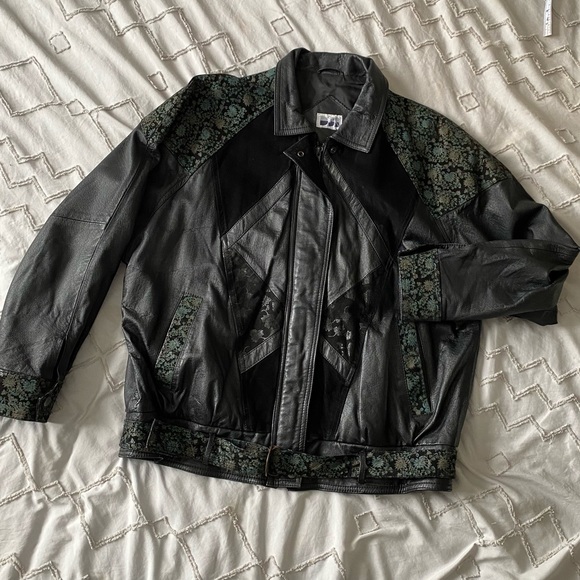 vintage 80s patchwork leather bomber jacket - Picture 10 of 15